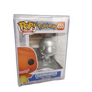 2021 Funko Pop Charmander Silver #455 in Protector Case Vinyl Figure Pokemon
